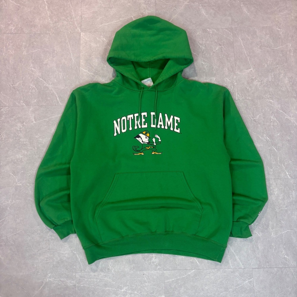 Champion Notre Dame Fighting Irish Green Hoodie Sweatshirt Mens L Leprechaun